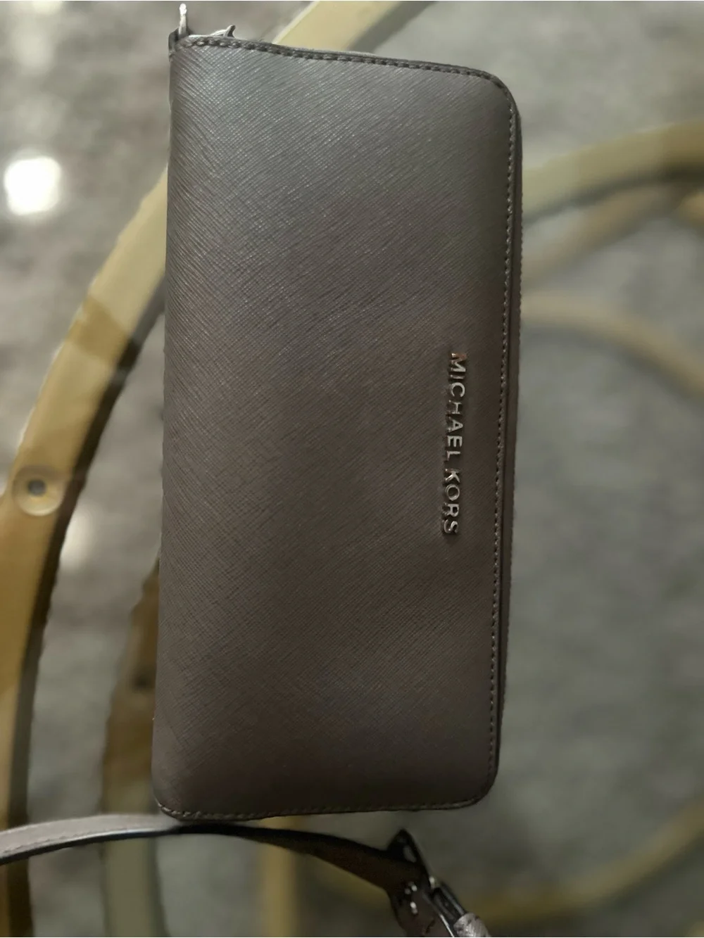 Michael Kors Brown Saffiano Satchel with Matching Wallet
